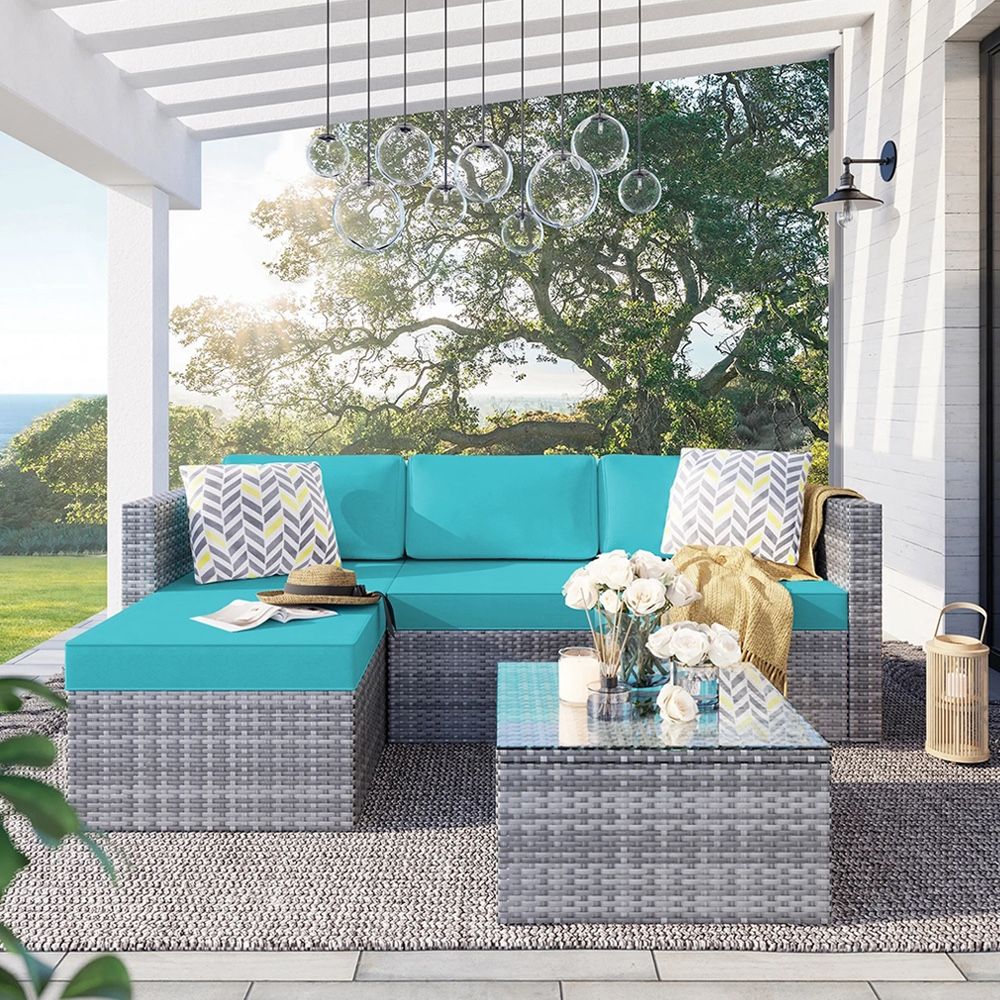 Outdoor Patio Furniture L-Shaped Sectional Set
