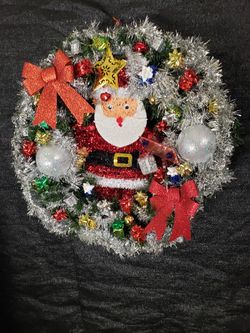 His handcrafted Christmas wreath