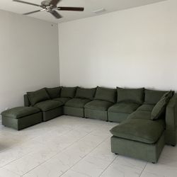 Sectional Sofa — Green couch 