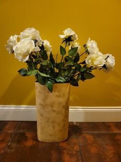 Vase With White Roses