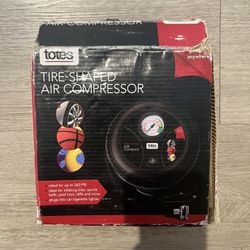 Used Totes Tire-Shaped Air Compressor – All Accessories Included