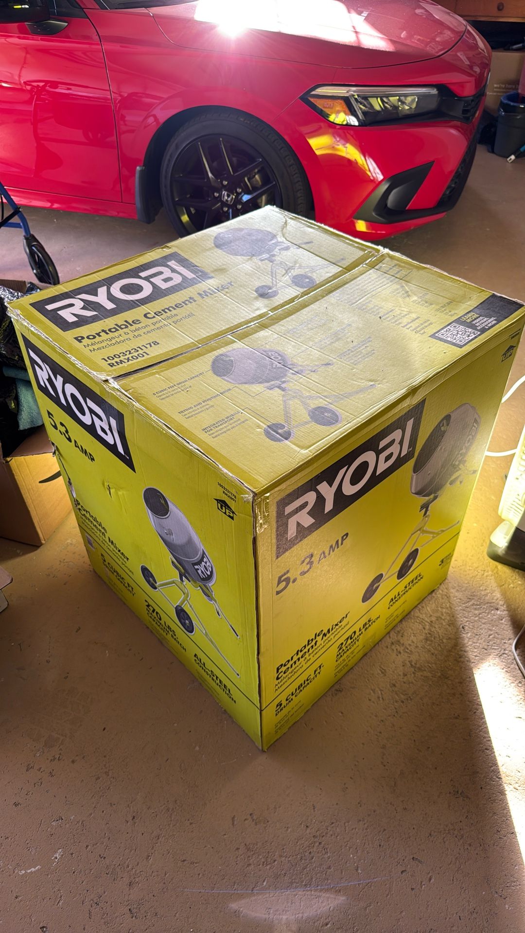 5 Cubic Ft. Ryobi Portable Cement Mixer