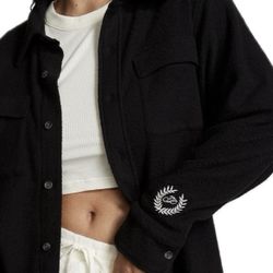 PINK Victoria's Secret Black fleece button up jacket