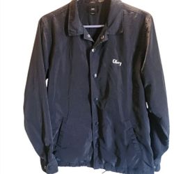 Obey Coaches Navy Windbreaker Snap Jacket 
Mens / Womans 