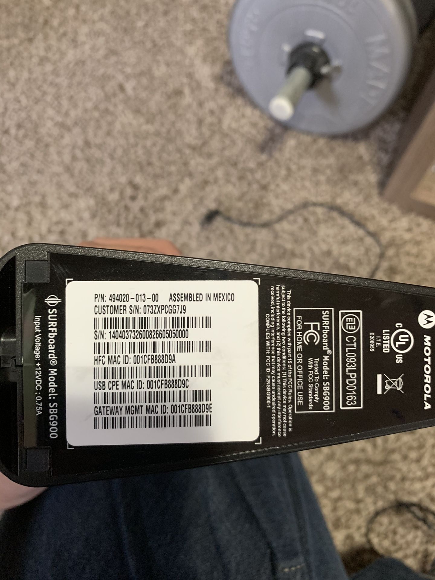 Comcast SBG900