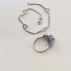 Sterling Silver Delicate Bracelet And Ring