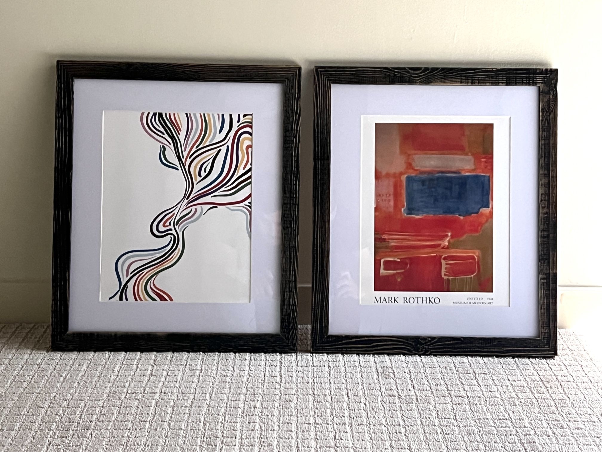 Framed Mark Rothko Red Wall Art, Framed Abstract Print, 2 Frames With Mattes