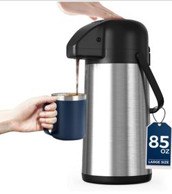 Geouja Stainless Steel Airpot Coffee Carafe (85 oz / 2.5L) $19.99
