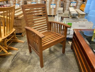 Mission Style Wooden Slatted Patio Chair