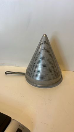 Vintage Conical Metal Strainer with Handle