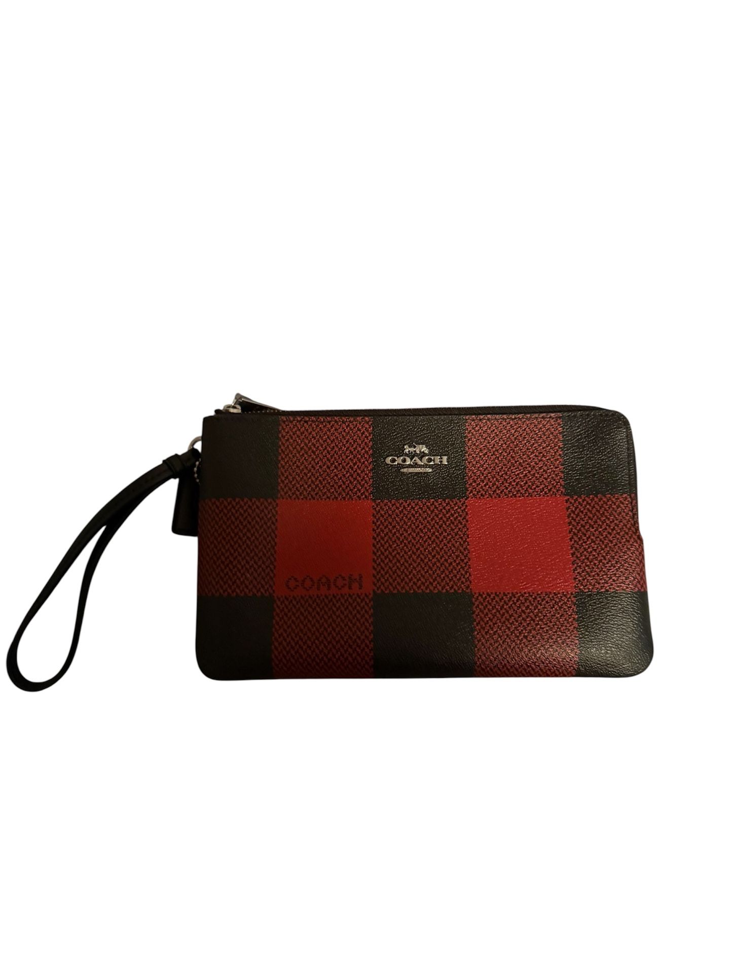 Buffalo Plaid Double Zip Wristlet