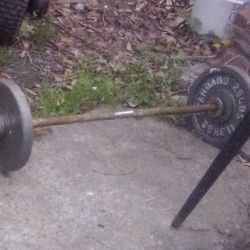 45 Bench Press Dumbbells With Added 25lb On Each Side