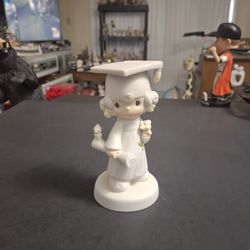 Precious Moments "The Lord Bless You And Keep You" Girl Graduate Figurine, Bisque Porcelain Made By Enesco Item# E-4721 Vintage 1980 5"H