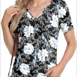 Lilbetter Foral V-Neck Women's Top 