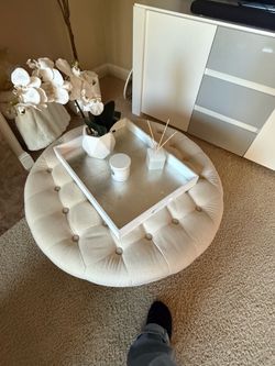 Round Ottoman for living room