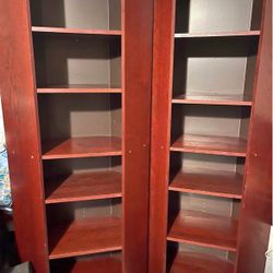 Vintage IKEA Rosewood Corner Bookshelves