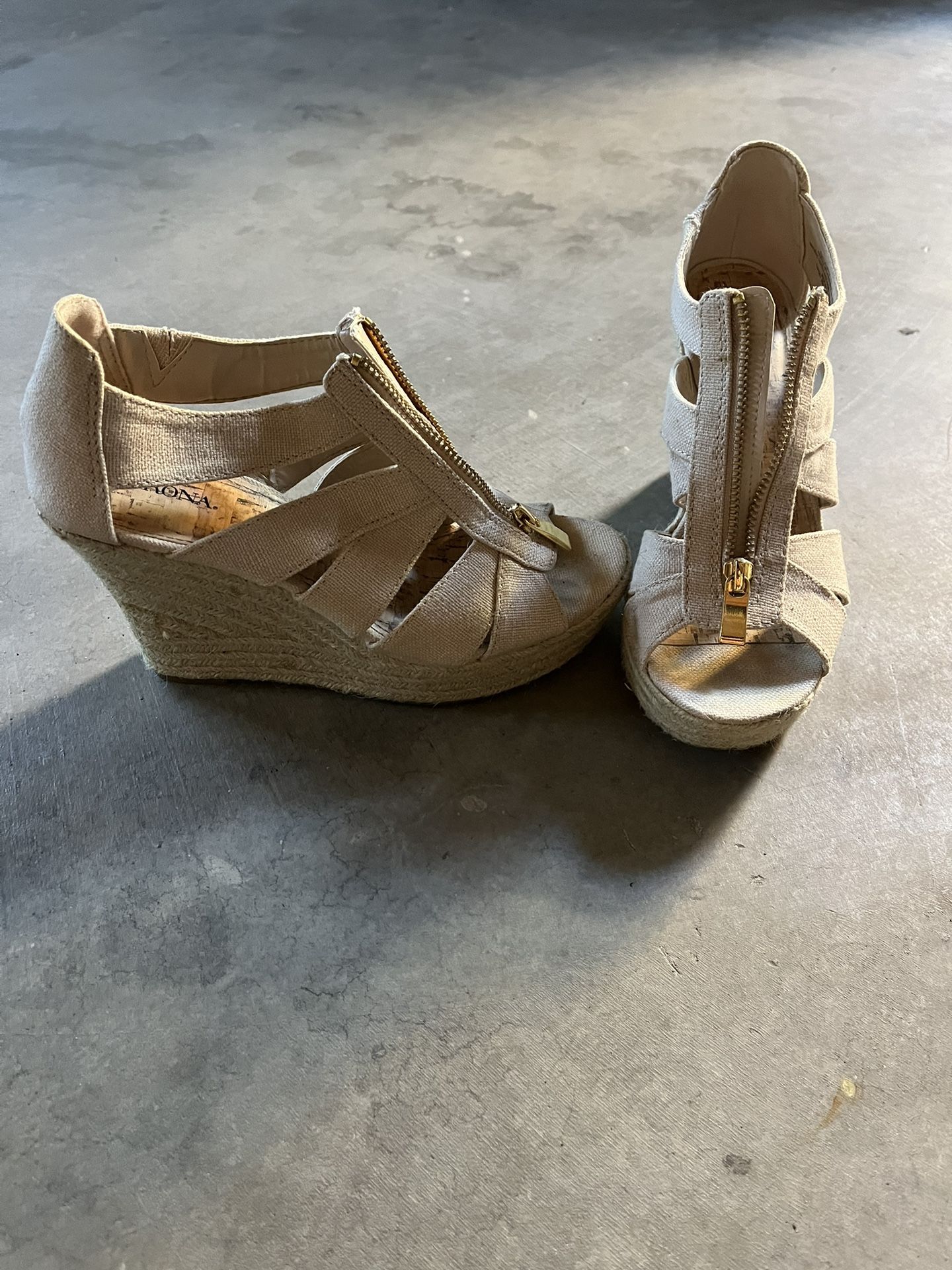Cream Wedge Shoe