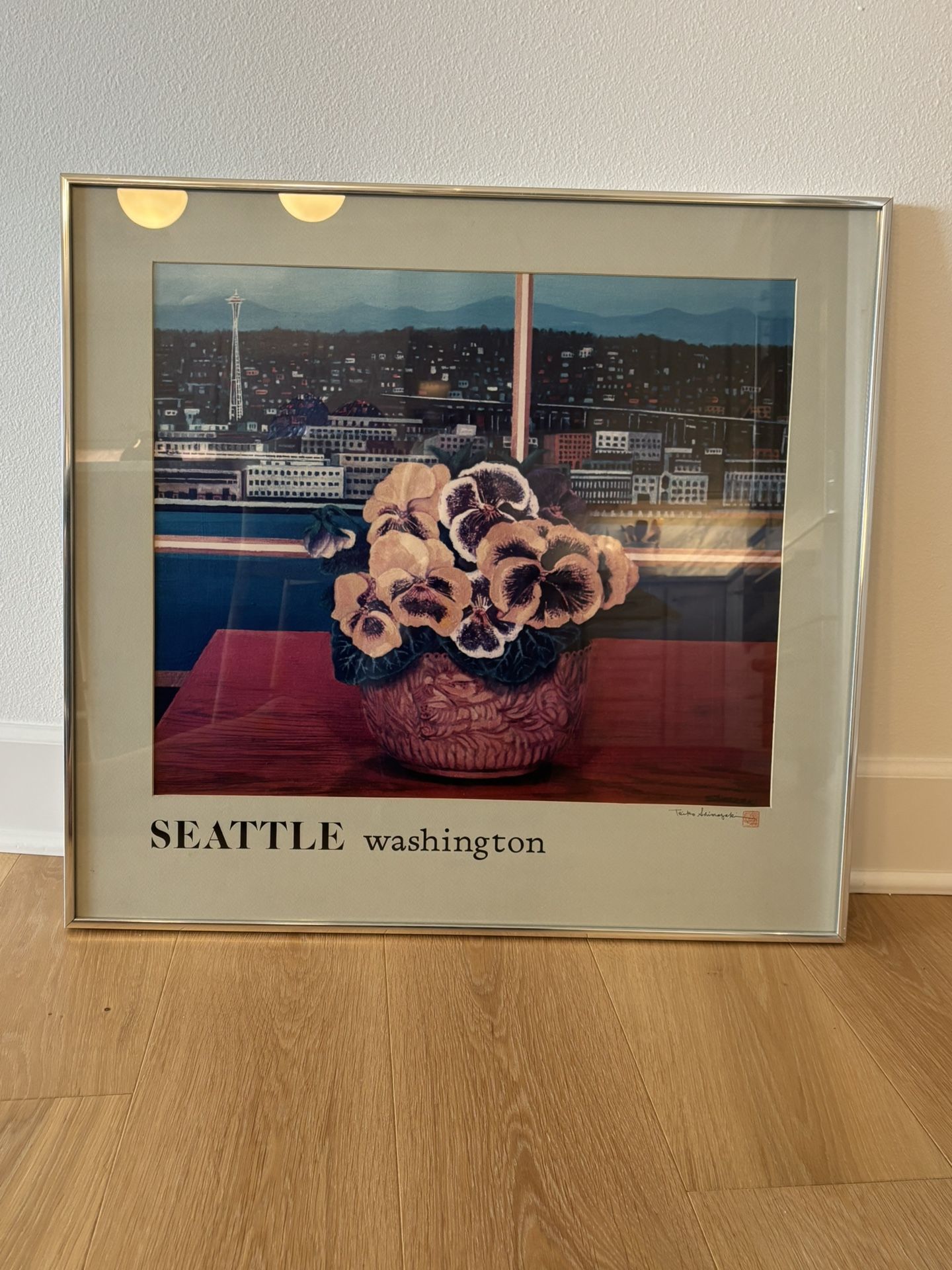 Teiko Shimazaki Signed & Framed Seattle Print