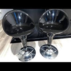 ✨ Modern Black Gloss Bar Stools – Set of 2 ✨