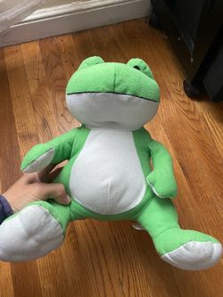 An adorable little frog plush toy is available. It has a very cute design and a comfortable texture. It is in good overall condition with no damage. I