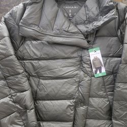 Tahari Womans Olive Green Puffer Jacket Size XL