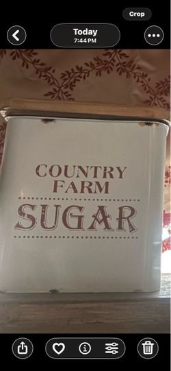 Large Country Farm Sugar Canister