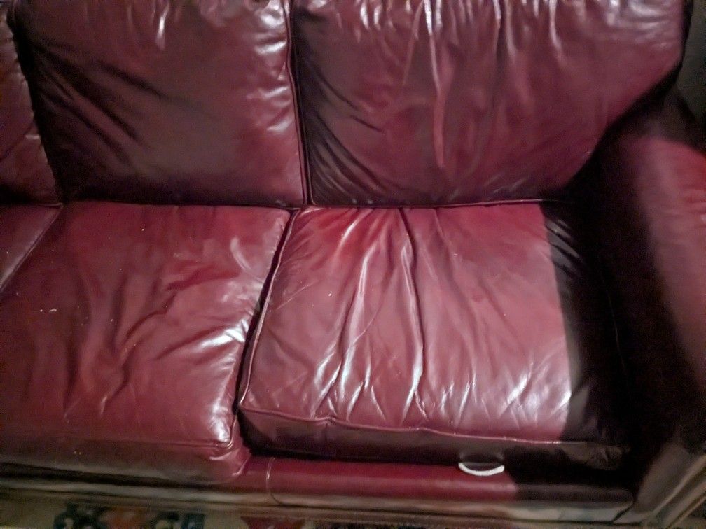 Red Leather Sleeper Sofa 