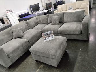 4pcs Sectional Sofa W/Ottoman
