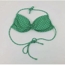 Victoria Secret Swim bikini top - dotted white & green