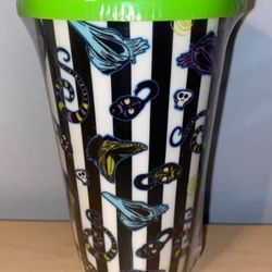 BEETLEJUICE Ceramic Tumbler W/ Lid (New/Sealed)