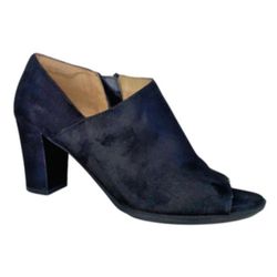 Naturalizer Womens Black Faux Suede Open Toe Boots Booties Heels Comfy Sz 8M 