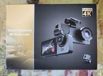 4K 3-Channel Dash Cam – Front, Cabin & Rear Triple Lens Car Security Camera