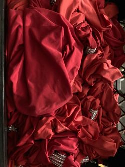 100 Red Fabric sashes with Rhinestone Rings