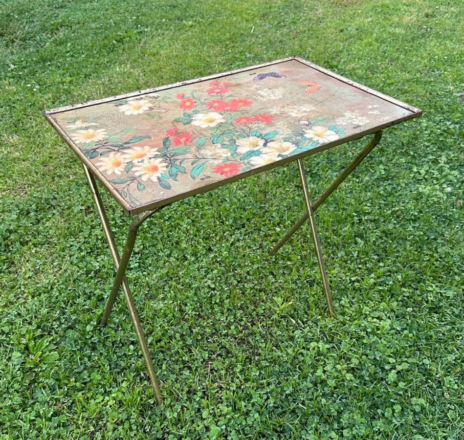 Vintage Mid Century Folding TV Tray Table Stand
