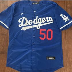 Dodgers Mookie Betts blue Jersey #50 fully stitched