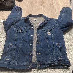 Carhartt Sherpa Lined Denim/jean Trucker Jacket