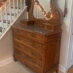 Marble top Dresser With Mirror