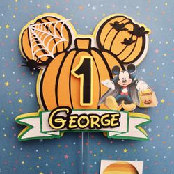 Mickey Birthday Topper, Halloween Birthday Decor, Custom Cake toppers