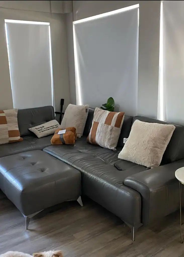 Leather Sectional in ottoman