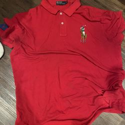 Polo Ralph Lauren Big Pony Shirt Vintage Mens XXL Red Golf Casual Pull Over