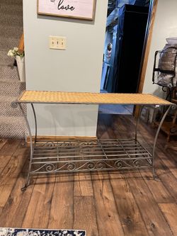 Metal And Wicker Table