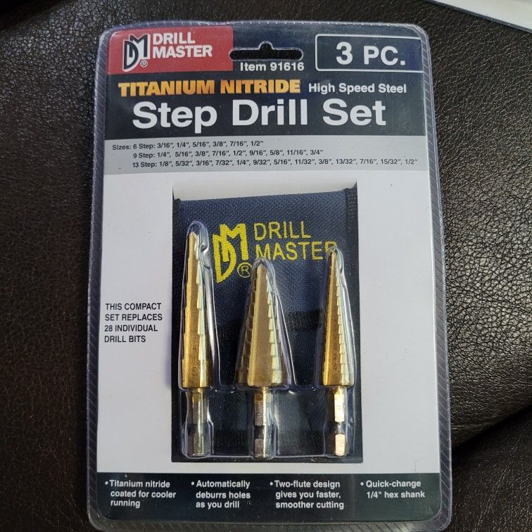 Brand New Drill Master Step Drill Set