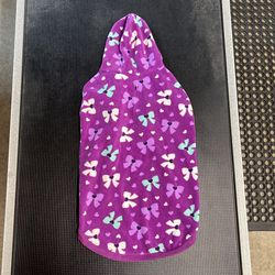 Purple Bow Fleece Hoodie For Dogs 