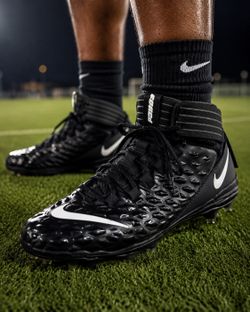 NIKE Force Savage Pro 2  Black White Football  Cleats AH 4000-002 Men Size 12