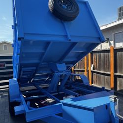 New Blue 8x4x12 Scissor Lift Hydraulic Dump Trailer Loaded With All Accessories 💎