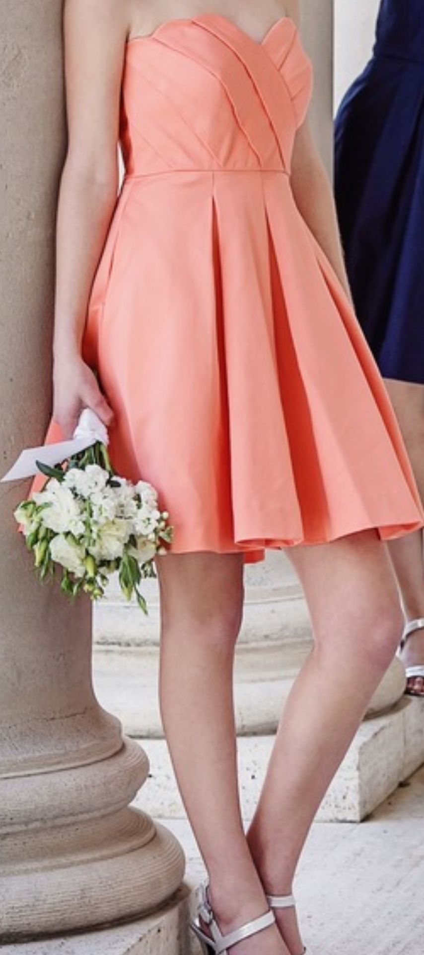 Weddington Way Bridesmaid Dress - Coral Knee-length Weddington Way Bridesmaid Dress - Coral Knee-length