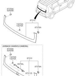 Kia 87310-B2200 Tailgate Garnish Assy For 14-17 Soul