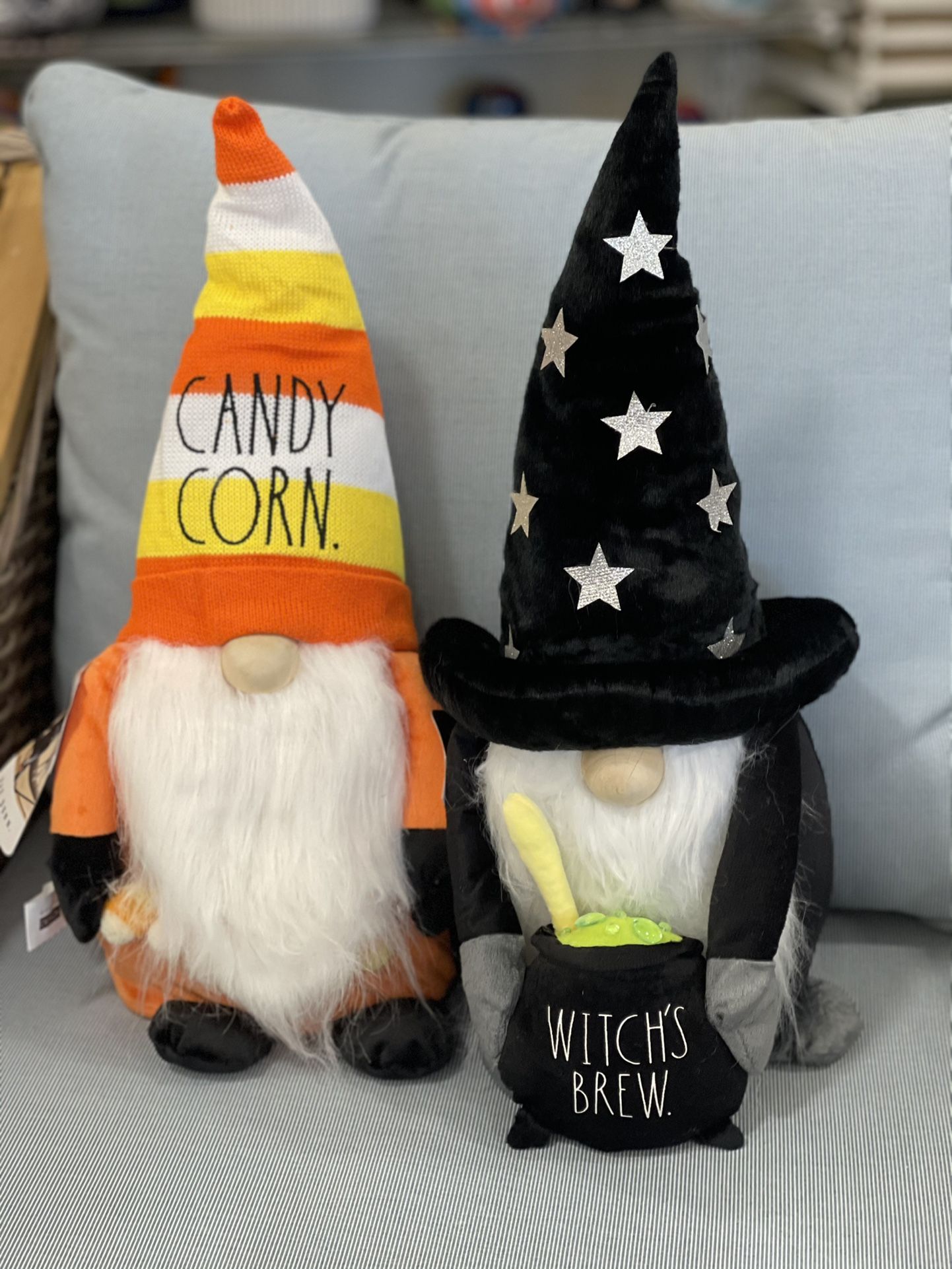 Rae Dunn Candy Corn & Witch's blow gnomes set of 2