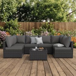 Brand New Gray Patio Sectional Outdoor Furniture Set 