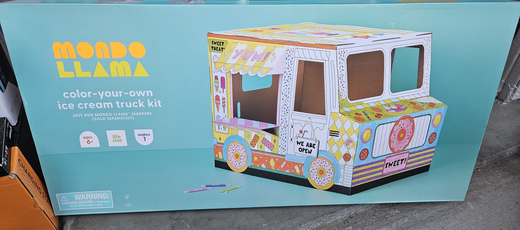 Brand New  Life Size Mondo Llama Color Your Own Ice Cream Truck Kit